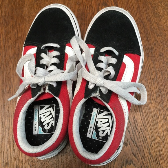 VANS youth11.5 Off the Wall black/red/white checkerboard. “Comfy Cush”innersole. - Picture 3 of 5